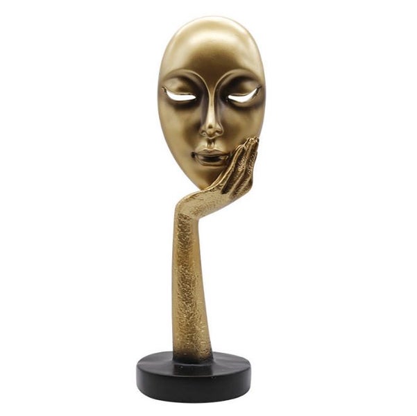 Modern Human Meditators Abstract Lady Face Character Resin Statues Sculpture Carousel 1