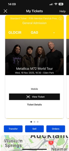 Metallica: 1x Golden Circle ticket - going cheaper than purchase price64439123951105110