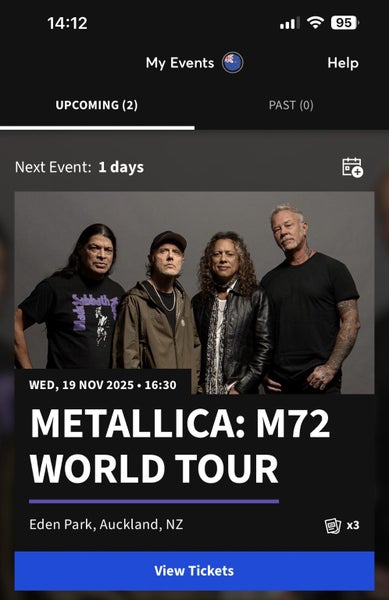 Metallica: 1x Golden Circle ticket - going cheaper than purchase price64439123951105111