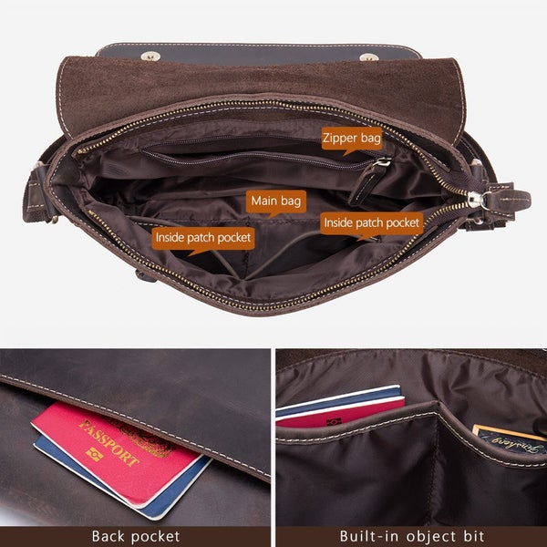 Full Grain Shoulder Messenger Bag Leather Men64607995557121113