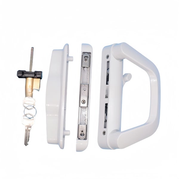 Patio Sliding Door Handle Set with Lock White Carousel 1