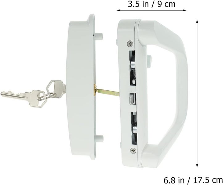 Patio Sliding Door Handle Set with Lock White Carousel 2