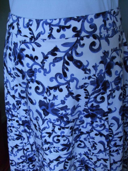 Jacquie.E Blue & White Cotton Skirt Sz 14 Carousel 2