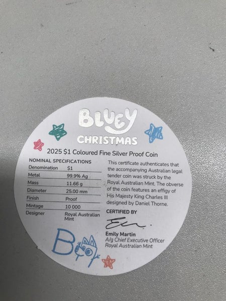 2025 Australian Bluey Christmas $1 Silver Proofed Coin Carousel 4