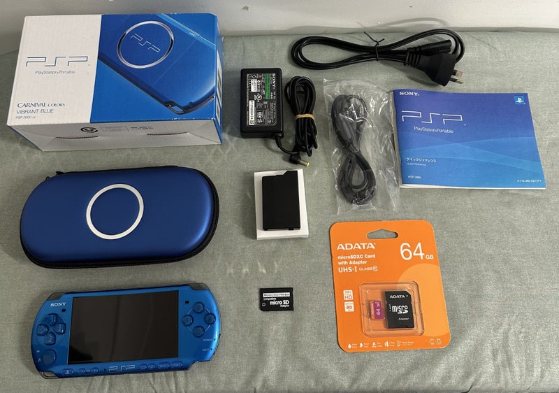 PSP 3000 – Carnival Blue | 64GB | Fully Set Up | Open boxed64443174738179110
