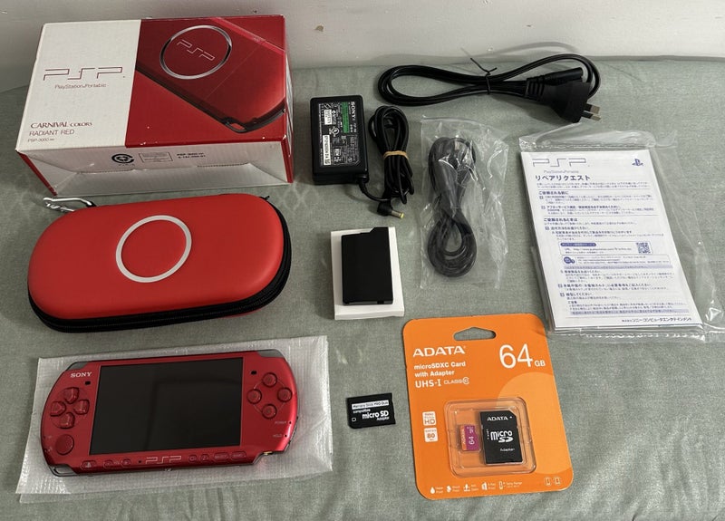 PSP 3000 – Carnival Red | 64GB | Fully Set Up | Boxed64442384400899110