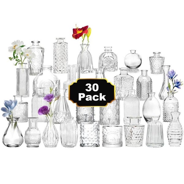 30Pcs Glass Bud Vase Set Carousel 1