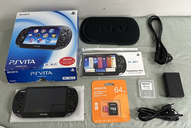 PS Vita PCH-1100 – Crystal Black (Boxed) | 64GB | Fully Set Up64442985243265110