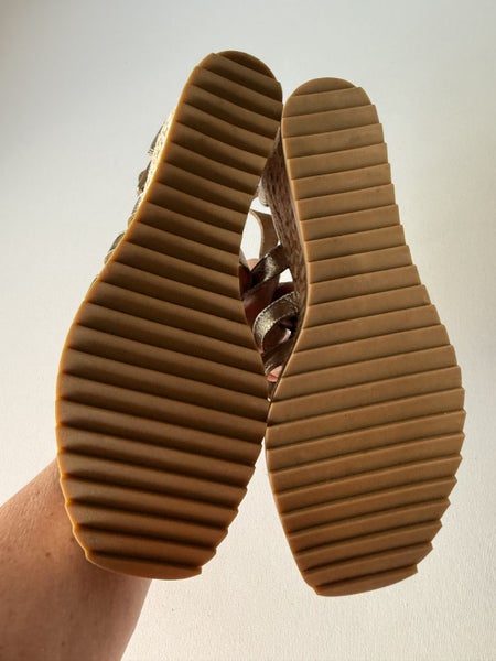 Minx "Annette" Bronze Metallic Wedge Shoes Size 38 Carousel 2