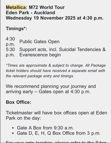 Metallica Ticket - GA Front !!!!64442822269313114