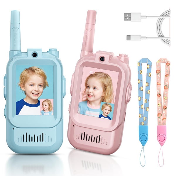 Rechargeable Video Walkie Talkies 2 Pack Handheld Radios for Kids Outdoor Play Carousel 1