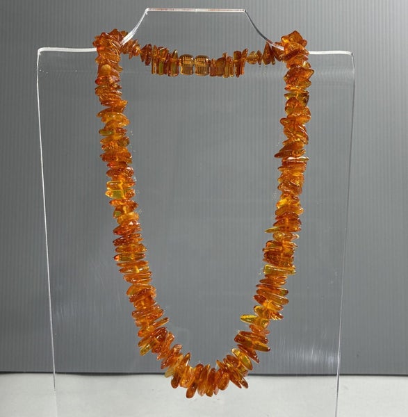 Mid Century Genuine Baltic Amber Cognac Necklace Carousel 1