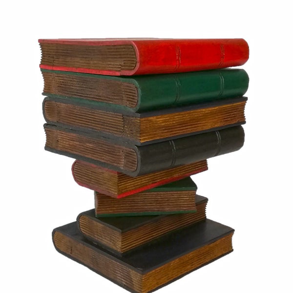 Solid Timber Corner Side Table Book Stack Plant Stand with Storage Compartment Carousel 2