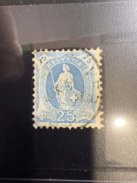1888 Helvetia 25c Blue Carousel 1