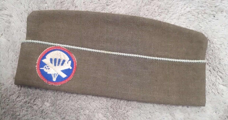 Original US WW2 Paratrooper Garrison cap with Sterling silver wings. Carousel 1