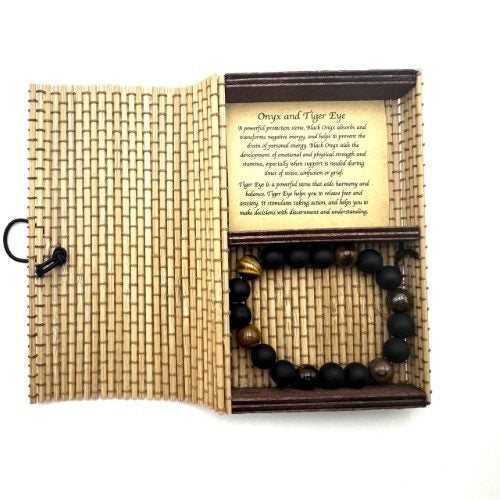 Bracelet - Matte Onyx & Tiger Eye (10mm) Carousel 1