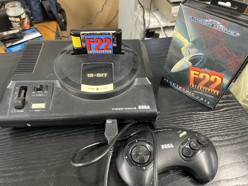 Sega MegaDrive 16 Bit With Controller and F22 Game. Carousel 1