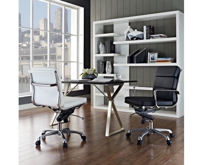 Designer PADDED office chair (white) Carousel 2