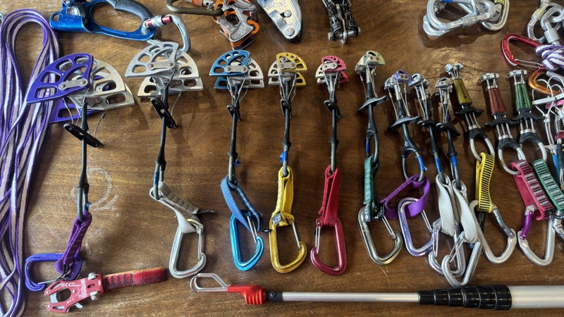 Full trad rack and climbing gear64593391166721111