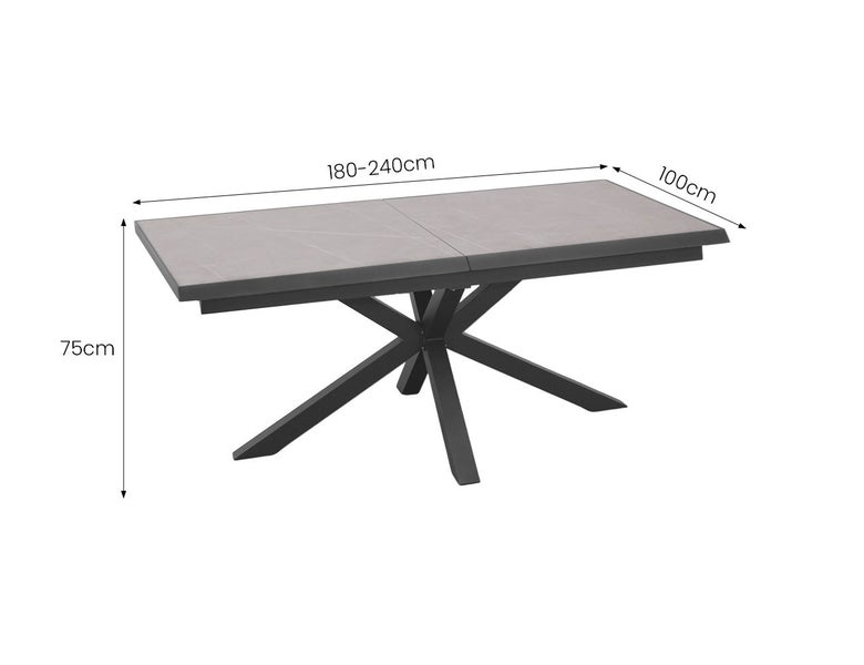 Chickadee Outdoor Sintered Stone Extendable Table 180-240 X 100cm Carousel 13