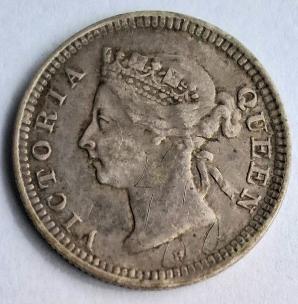 Straits Settlements scarce date 5c 1900H Cat. US$22 in F Carousel 1