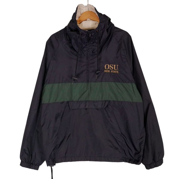 Vintage 90s Ohio State University Half Zip Pullover Shell Jacket Large Carousel 1