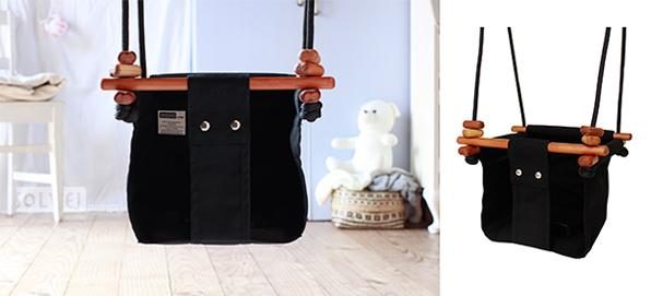 SOLVEJ Baby Swing - Coral Black Carousel 2