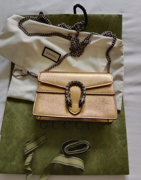 Gucci dynious gold purse with metal chain64452663797633110