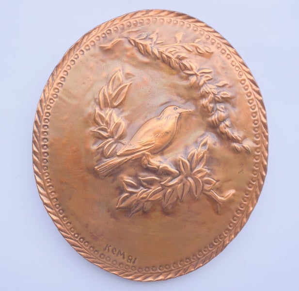 Bell Bird / Koromiko - NZ Native Bird / Hand Made Copper Picture by K McIntyre Carousel 1