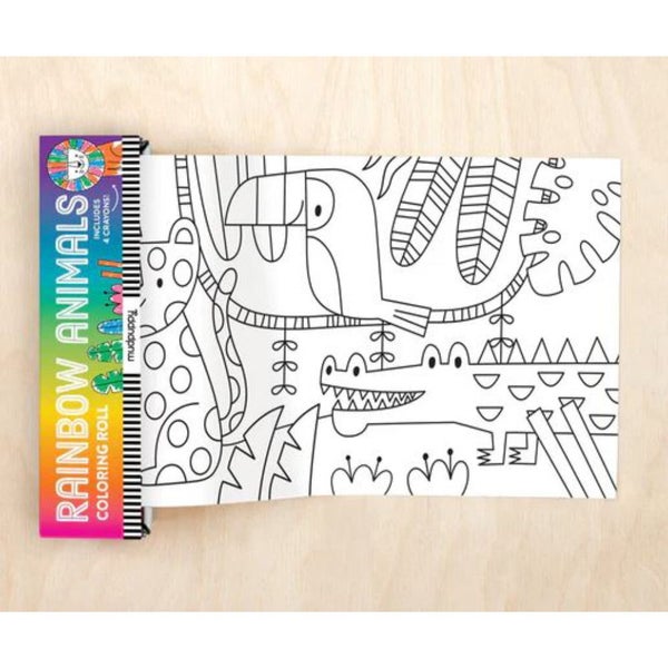 Rainbow Animals - Mini Colouring Roll64574220739458110