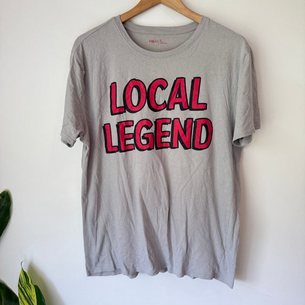H&H Size L Gray "LOCAL LEGEND" Short-Sleeve T-Shirt Carousel 1
