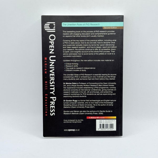 The Unwritten Rules of PhD Research by Marian Petre and Gordon Rugg Carousel 2