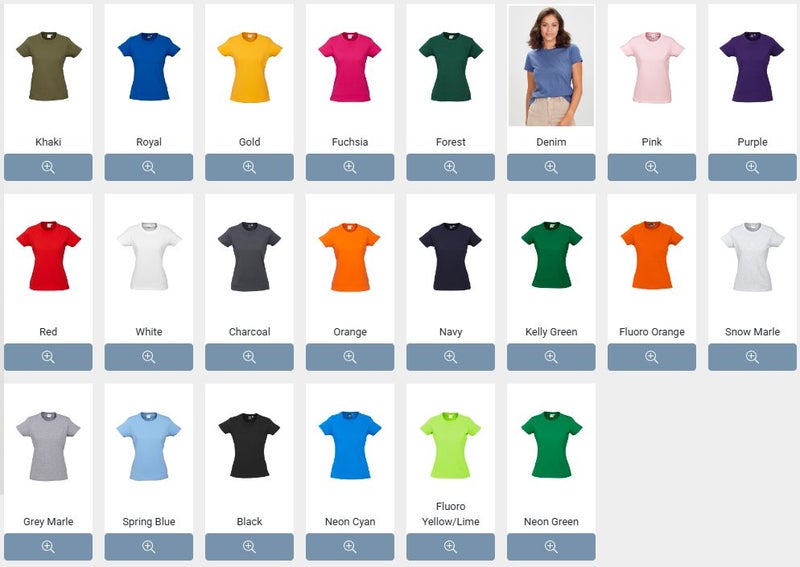 Ice Short Sleeve Tee - Womens - 22 Colour Options - Sizes 6 to 24 Carousel 1