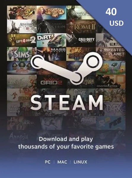 STEAM Gift Card - $40 USD (40 US Dollars) - Digital Delivery Carousel 1