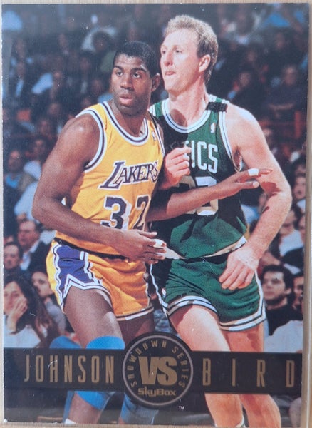 Magic Johnson vs Larry Bird, Lakers/Celics, 1994 Skybox Showdown Series Carousel 1