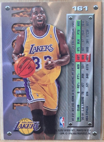 Earvin "Magic" Johnson, LA Lakers, 1995-96 Fller/Skybox Internat'l Fleer Metal Carousel 2