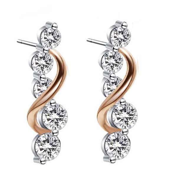 Rose and White Gold Crystal Earrings "Cleo" Carousel 1