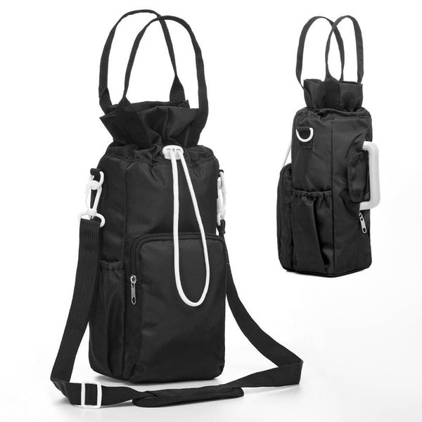 Elosung Black Insulated Tumbler Carrier Bag Crossbody Water Bottle Holder With P Carousel 1