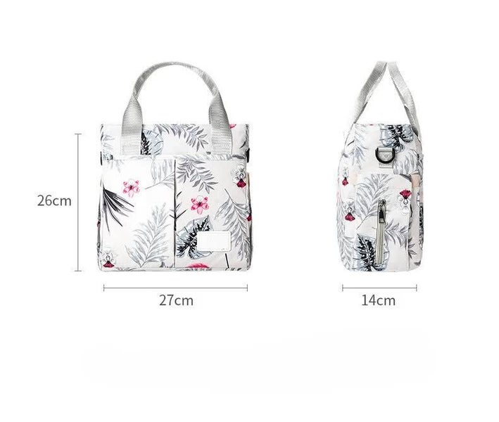 Elosung Black Versatile Nappy Bag Tote Lightweight Diaper With Insulated Pocket Carousel 2