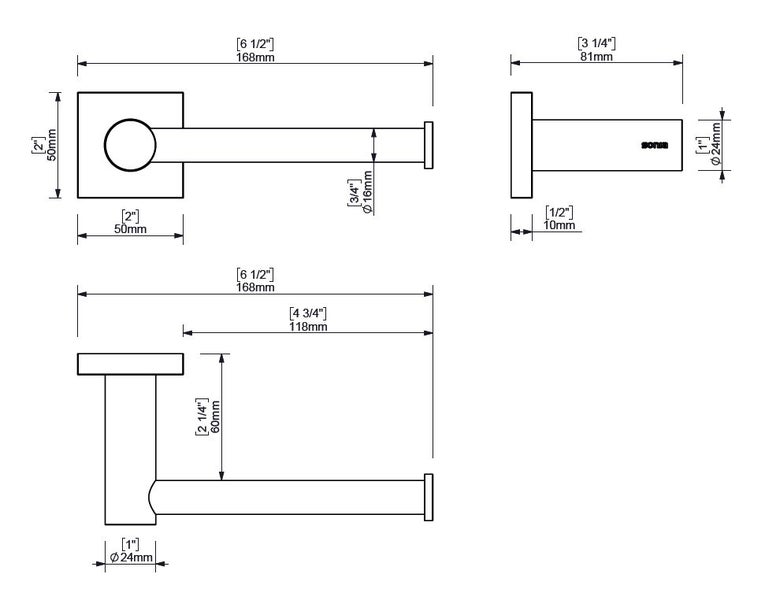 DELETED LINE - LINE TOILET ROLL HOLDER CHROME Carousel 2
