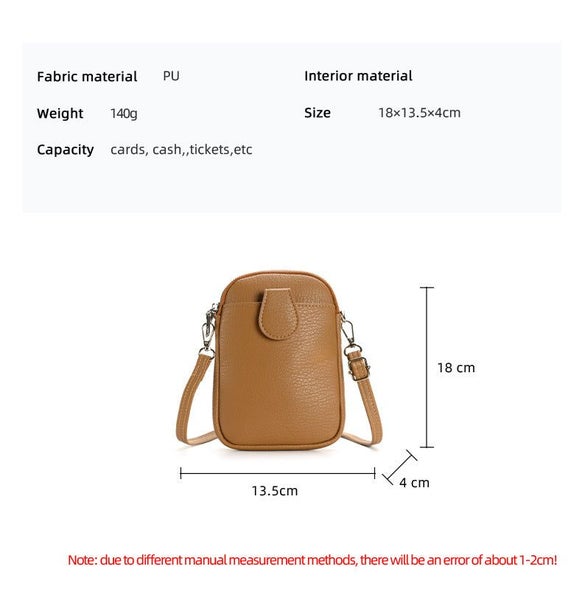 Elosung Black Chic Crossbody Phone Bag - Womens Pu Leather Mini Shoulder Purse W Carousel 2