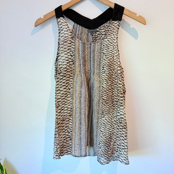 Storm Size 8 Snake Print Cotton / Silk Sleeveless Top Carousel 1