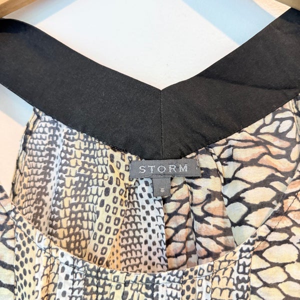 Storm Size 8 Snake Print Cotton / Silk Sleeveless Top Carousel 2