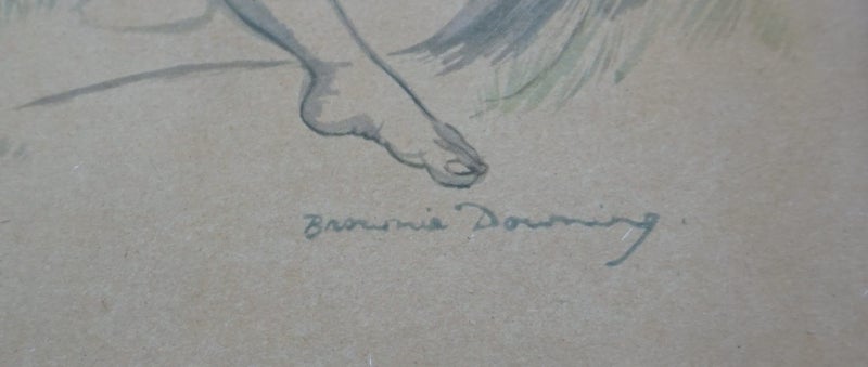 Pair of Brownie Downing Pictures - Oak Frames - Aboriginal Babies / Toddlers Carousel 2