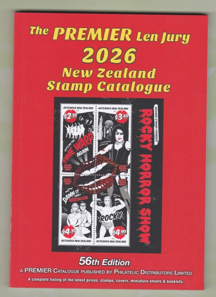 The Len Jury 2026 NZ Stamp Catalogue - 56th Edition by Premier Carousel 1