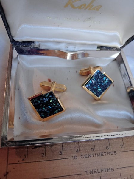 Vintage Koha Cufflinks and Pat App Original Box Carousel 13