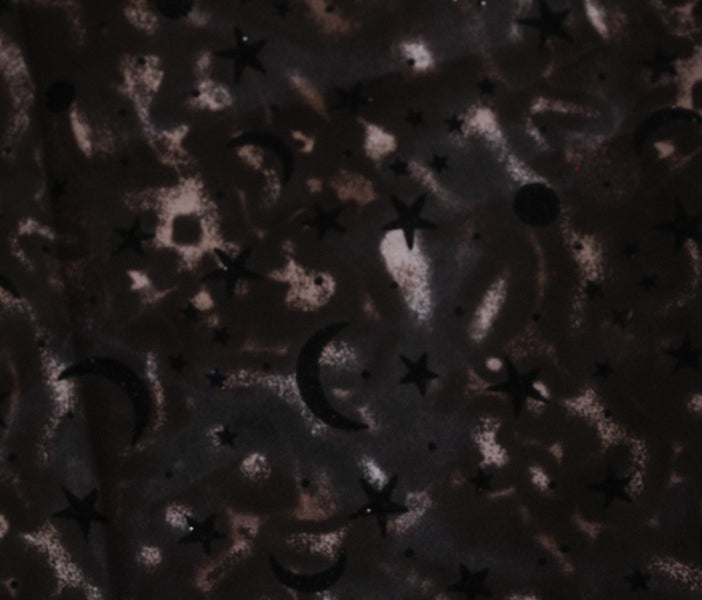 stars & moon satin fabric with silver glitter Carousel 1