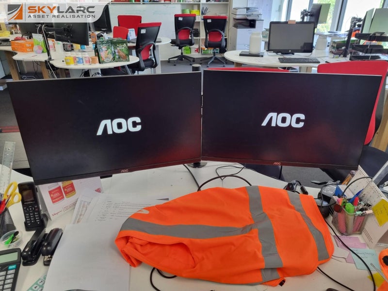 2x AOC 23.8" IPS Monitors w/ Dual Monitor Stand Carousel 1