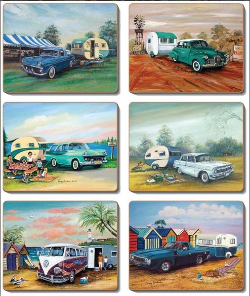 Cinnamon Classics Caravans Cork Backed Placemats Set 6 Carousel 1