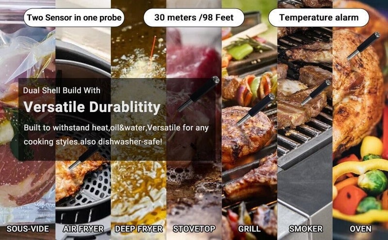 Wire-free Meat Thermometer Bluetooth Food Probe Carousel 9